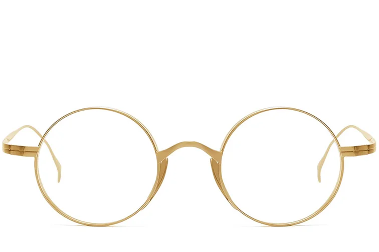 Round Golden Titanium Glasses #BS1913-0006