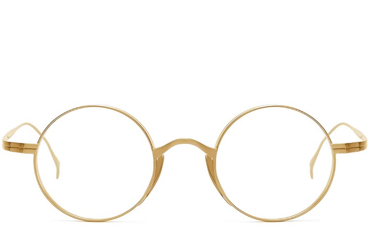 Gafas redondas de titanio dorado #BS1913-0006