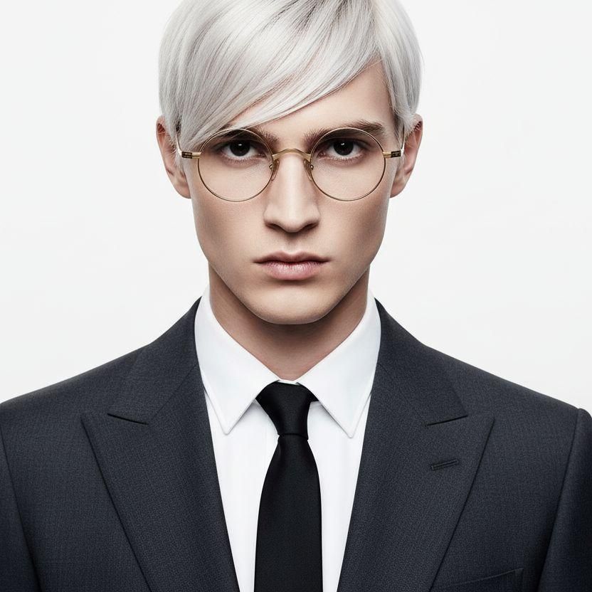 Round Golden Titanium Glasses #BS1913-0006