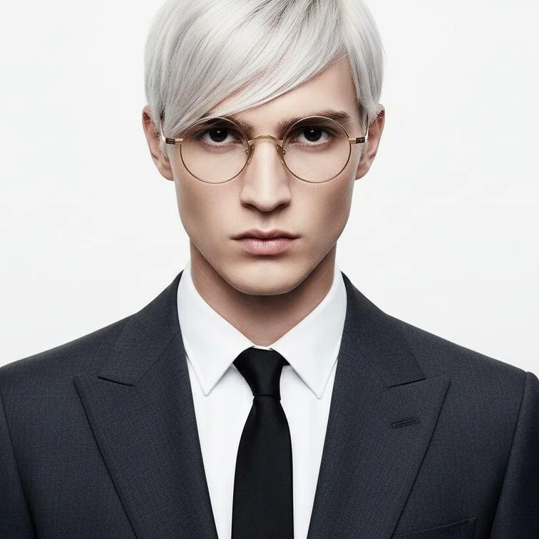 Round Golden Titanium Glasses #BS1913-0006