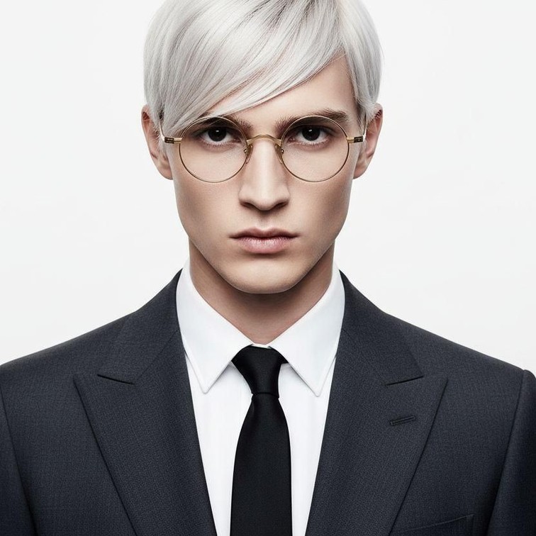 Gafas redondas de titanio dorado #BS1913-0006