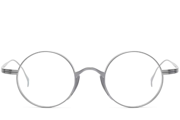 Round Silver Titanium Glasses #BS1913-0007