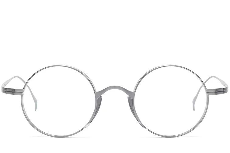Occhiali rotondi in titanio color argento #BS1913-0007