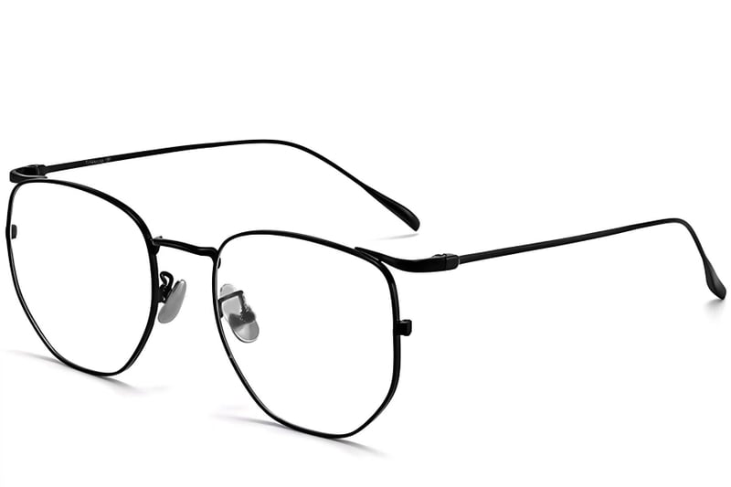 Geometric Black Titanium Glasses #BS1913-0009