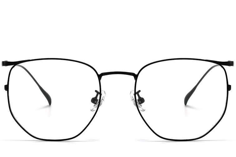 Gafas geométricas de titanio negro #BS1913-0009