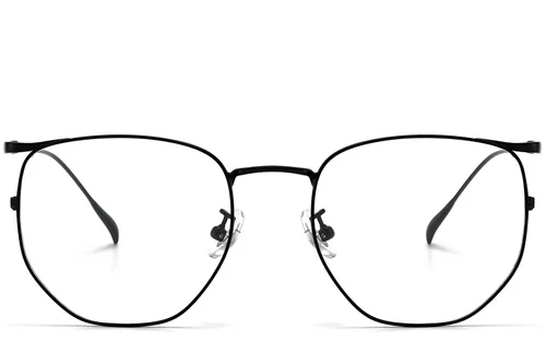 Lunettes géométriques noires en titane #BS1913-0009