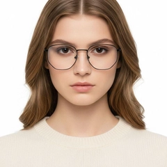 Geometrische schwarze Titanbrille #BS1913-0009