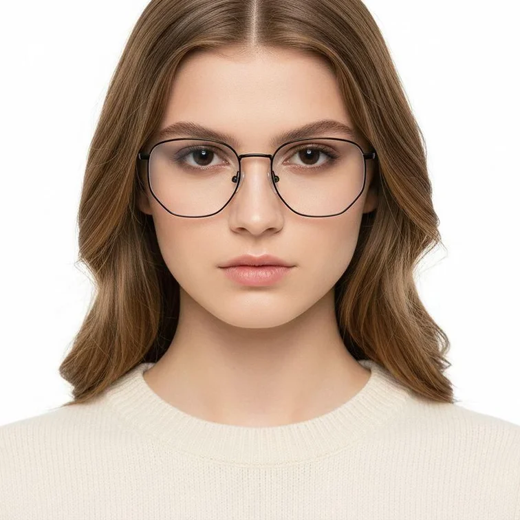 Geometric Black Titanium Glasses #BS1913-0009