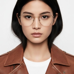 Geometrische goldene Titanbrille #BS1913-0010