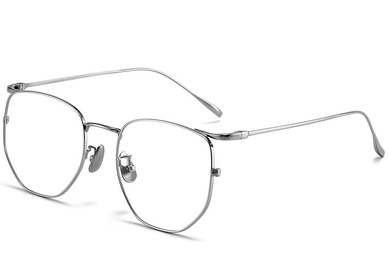 Geometric Silver Titanium Glasses #BS1913-0011