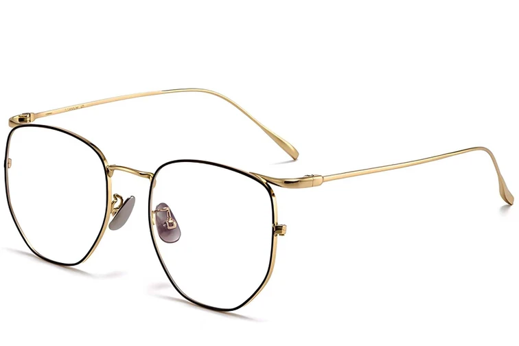 Gafas geométricas de titanio negro #BS1913-0012