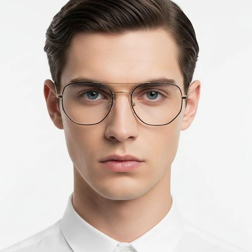 Geometric Black Titanium Glasses #BS1913-0012