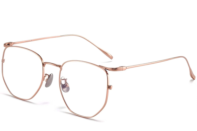 Gafas geométricas de titanio rosa #BS1913-0013