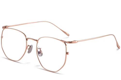 Lunettes géométriques roses en titane #BS1913-0013