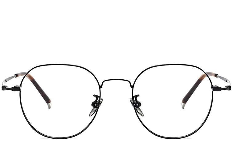 Oval Black Titanium Glasses #BS1913-0015