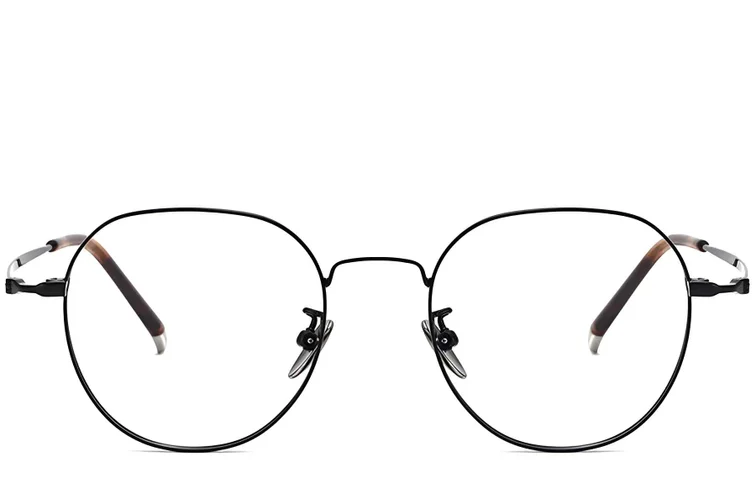 Oval Black Titanium Glasses #BS1913-0015