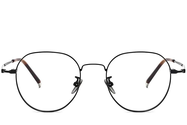 Oval Black Titanium Glasses #BS1913-0015