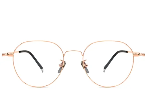 Lunettes ovales roses en titane #BS1913-0018