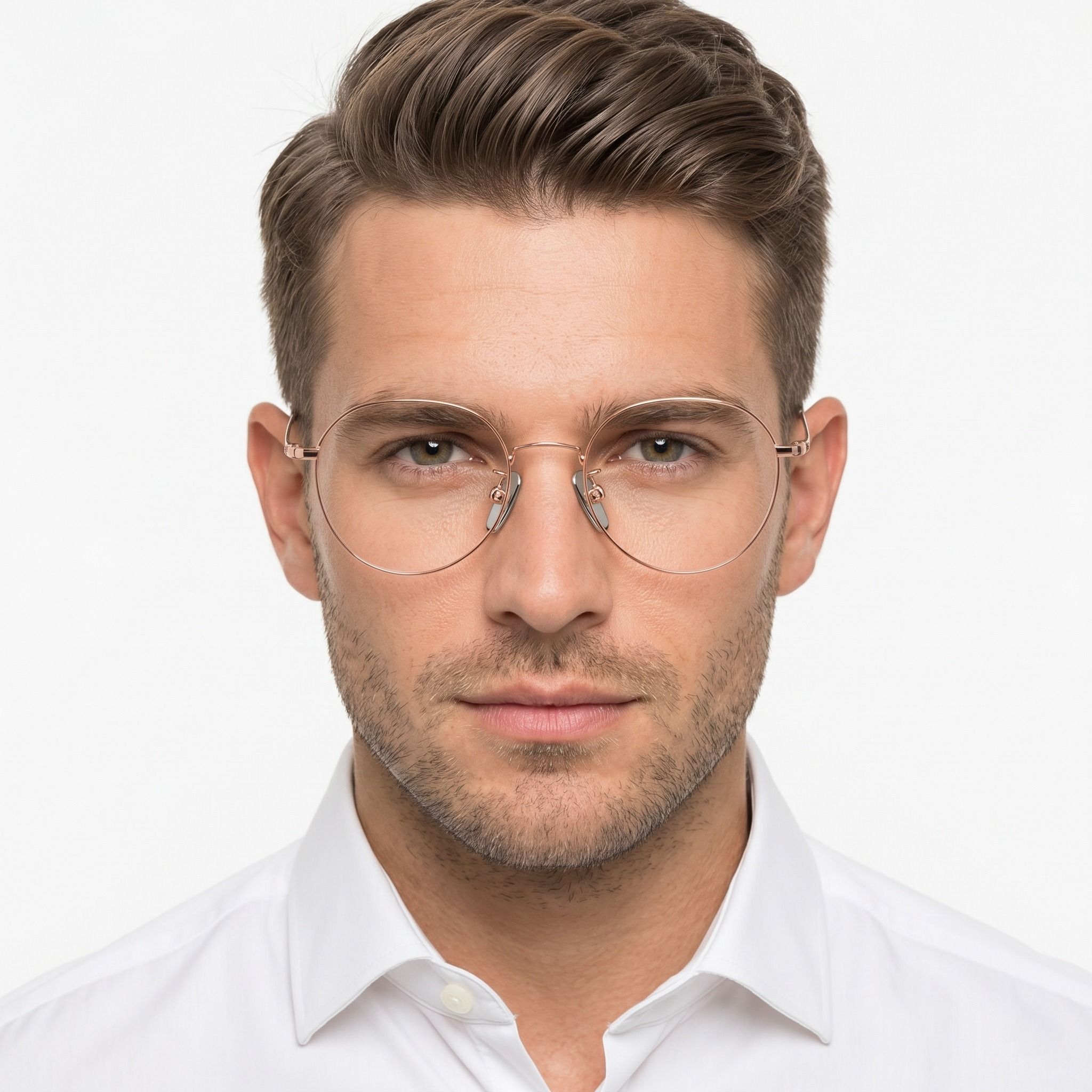 Oval Pink Titanium Glasses #BS1913-0018