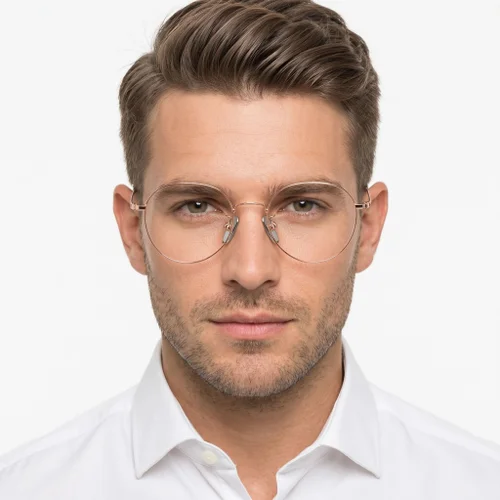 Lunettes ovales roses en titane #BS1913-0018
