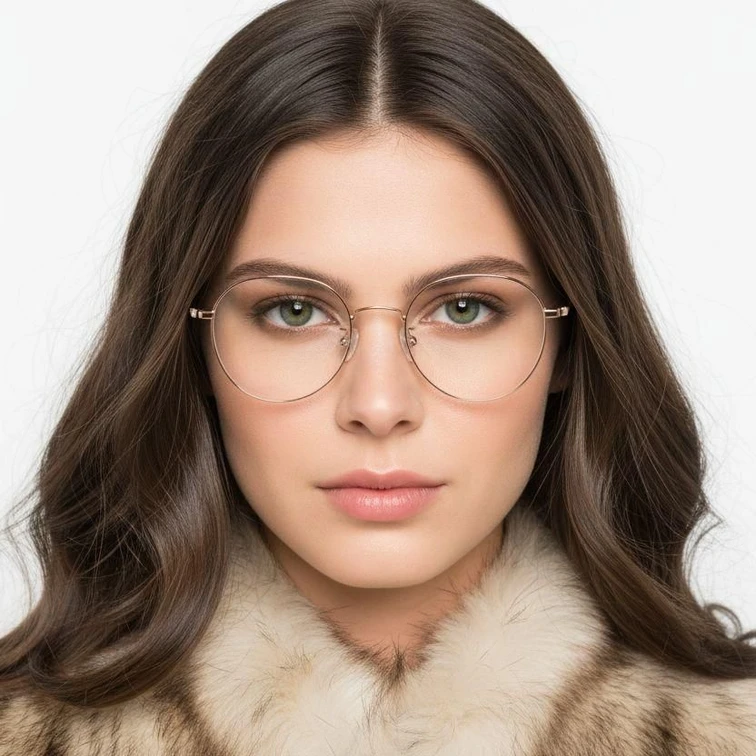 Oval Pink Titanium Glasses #BS1913-0018