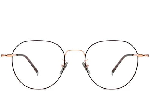 Lunettes ovales en titane noir #BS1913-0019