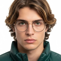 Ovale schwarze Titanbrille #BS1913-0019