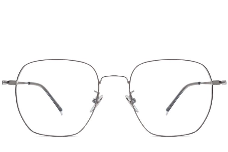 Occhiali in titanio grigio geometrico #BS1913-0020