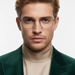 Geometrische graue Titanbrille #BS1913-0020