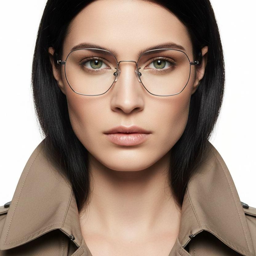 Geometric Grey Titanium Glasses #BS1913-0020