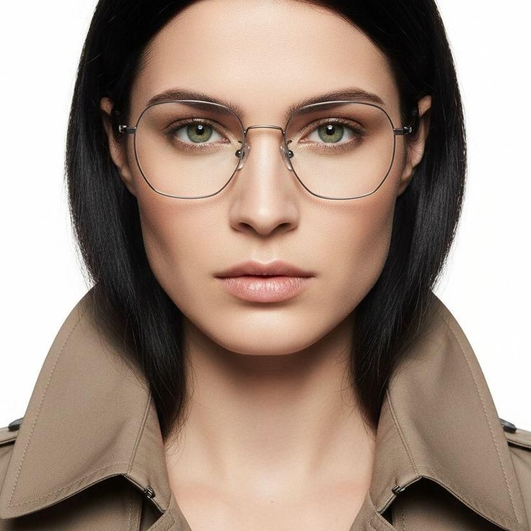 Geometric Grey Titanium Glasses #BS1913-0020