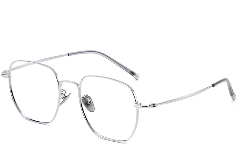 Gafas geométricas de titanio plateado #BS1913-0021