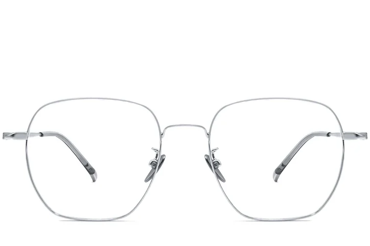 Gafas geométricas de titanio plateado #BS1913-0021
