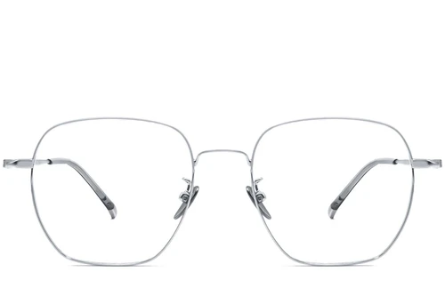 Lunettes géométriques en titane argenté #BS1913-0021