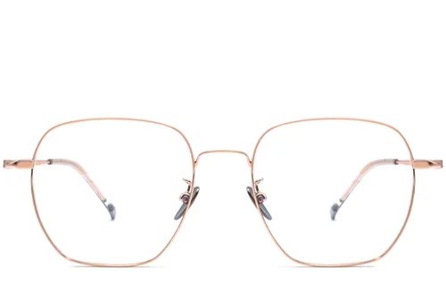 Lunettes géométriques roses en titane #BS1913-0022