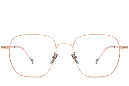 Lunettes géométriques roses en titane #BS1913-0022