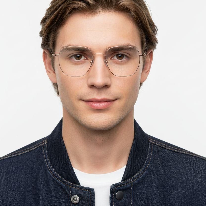 Geometrische rosa Titanbrille #BS1913-0022