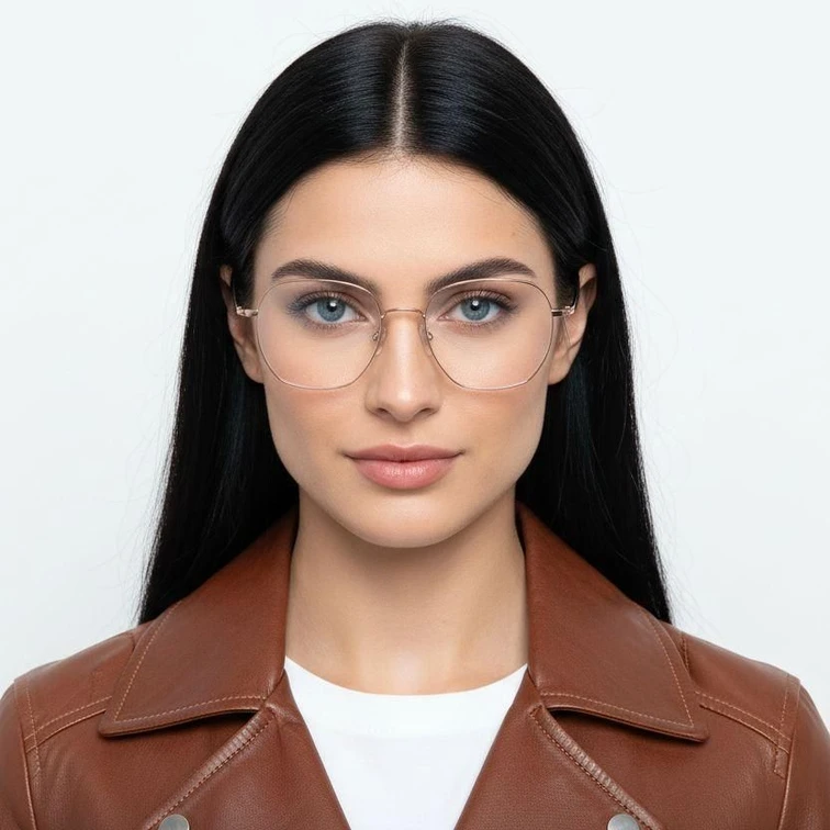 Geometric Pink Titanium Glasses #BS1913-0022