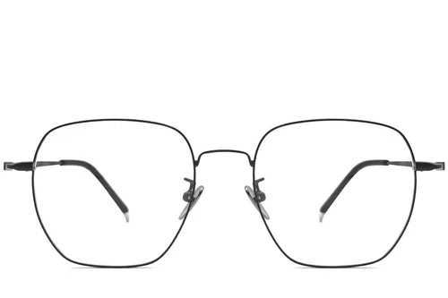 Lunettes géométriques noires en titane #BS1913-0023