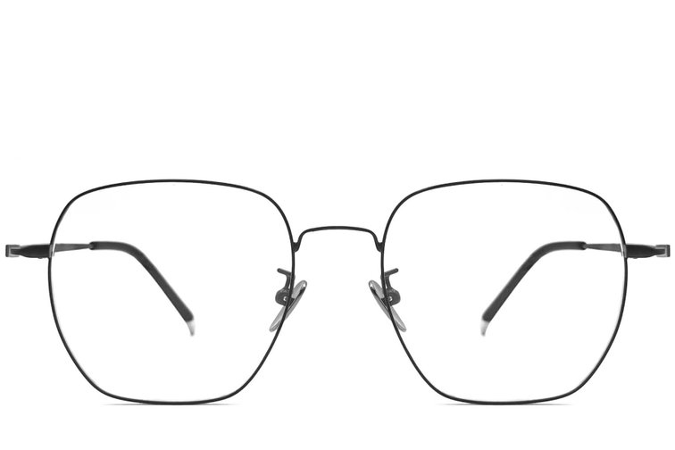 Gafas geométricas de titanio negro #BS1913-0023