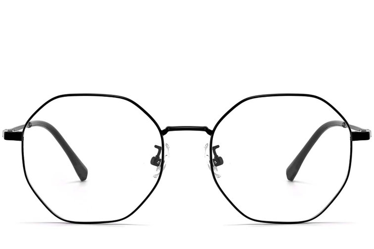 Gafas geométricas de titanio negro #BS1913-0024