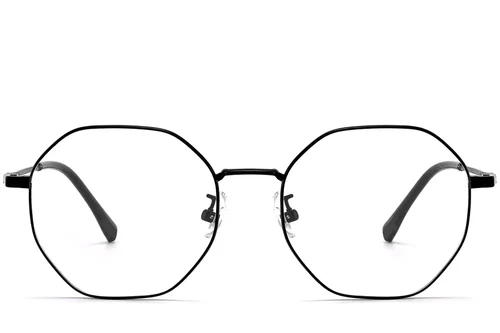 Lunettes géométriques noires en titane #BS1913-0024