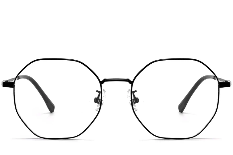 Geometric Black Titanium Glasses #BS1913-0024