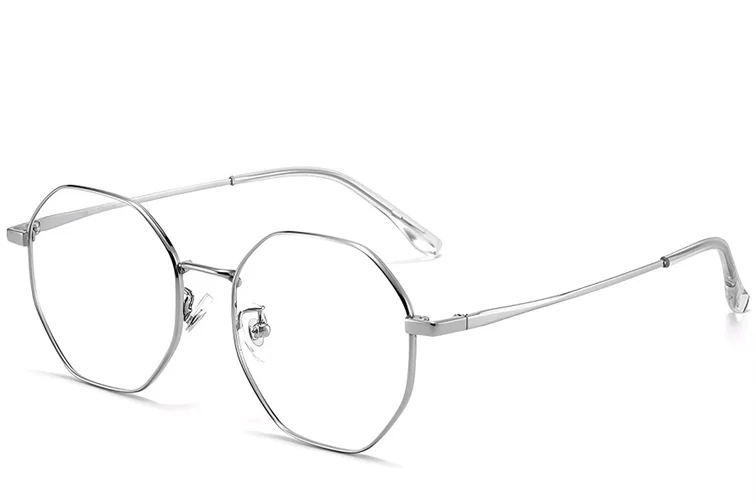 Lunettes géométriques en titane argenté #BS1913-0025