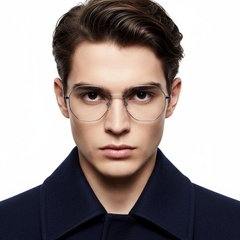 Geometrische Silber-Titanbrille #BS1913-0025