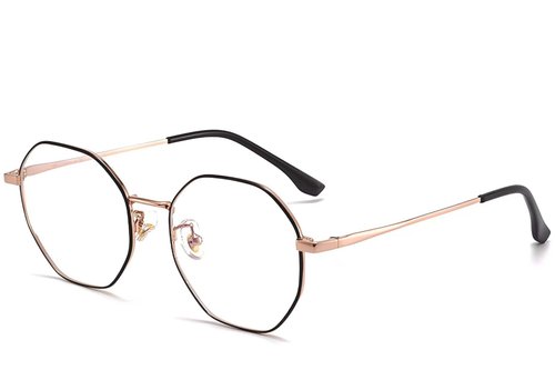 Lunettes géométriques noires en titane #BS1913-0026