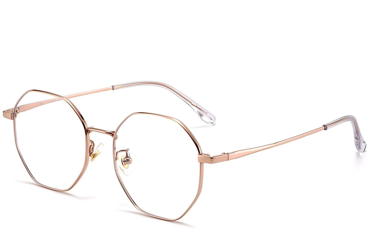 Gafas geométricas de titanio rosa #BS1913-0027