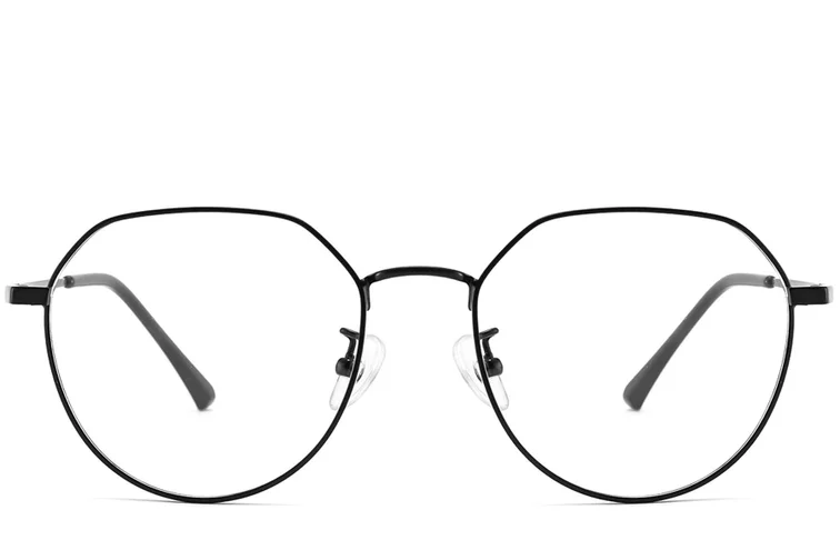 Gafas geométricas de titanio negro #BS1913-0029