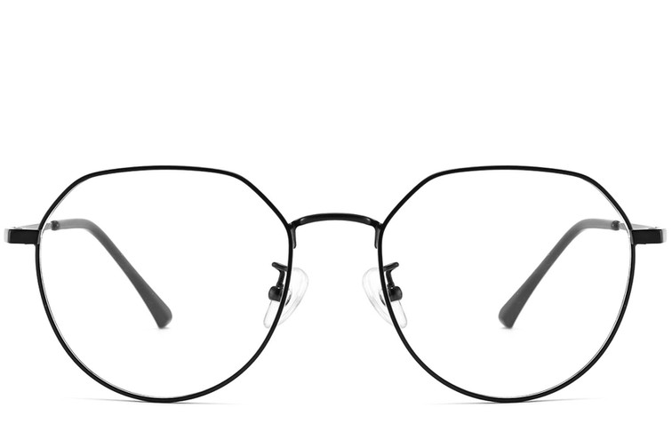 Gafas geométricas de titanio negro #BS1913-0029