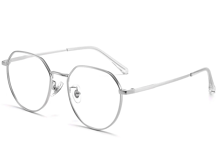 Occhiali geometrici in titanio argento #BS1913-0030